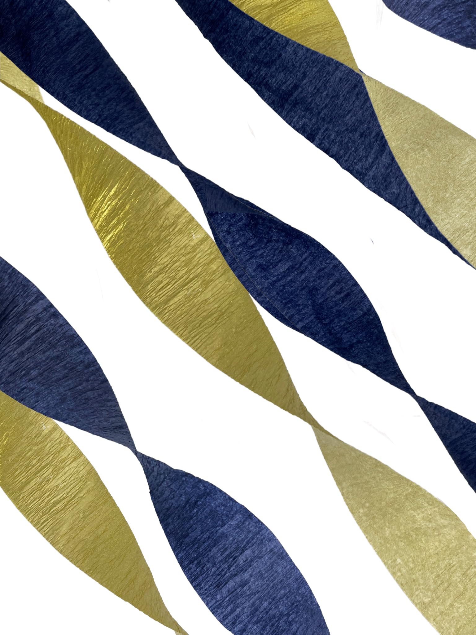 K-Kraft USA-Made Crepe Paper Streamers for Birthday, Party, Holiday, School, Wedding, Shower, or Graduation (1 Navy Midnight Blue + 1 Gold Metallic)