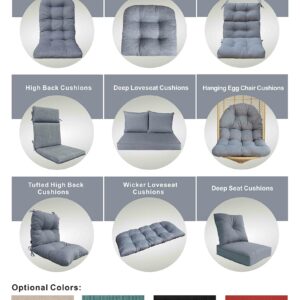 BOSSIMA Patio Tufted Seat Cushion for Outdoor Furniture, Set of 2, Furniture Dinning Chair Pad Light Grey