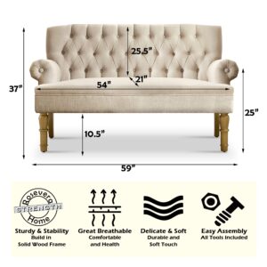 Rosevera Celino Loveseat Sofas for Living Room Loveseat Couch for Living Room Couch in a Box Sofa para Sala Love Seats Furniture Sofa in a Box Long Couches for Living Room Settee,Linen,Beige