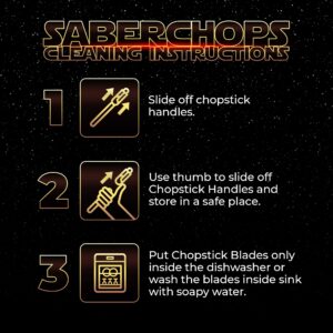 SaberChops Lightsaber Chopsticks Star Wars Gifts LED Light Up Reusable Light Saber Removable Handle Dishwasher Safe Red & Blue 2 PAIRS & FREE Millennium Falcon Keychain Bottle Opener,Red & Blue