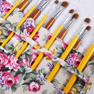 YOLUFER 22 Slot Canvas Art Paint Brush Holder Canvas brush pouch Watercolor Paintbrushes Roll-Up Case Bag for Artist Watercolor Oil Paint Brush