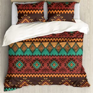 snilety aztec southwest native american queen size duvet cover bedding set,full size quilt comforter cover with pillow shams,3 pieces bedroom hotel bed cover,home decoration