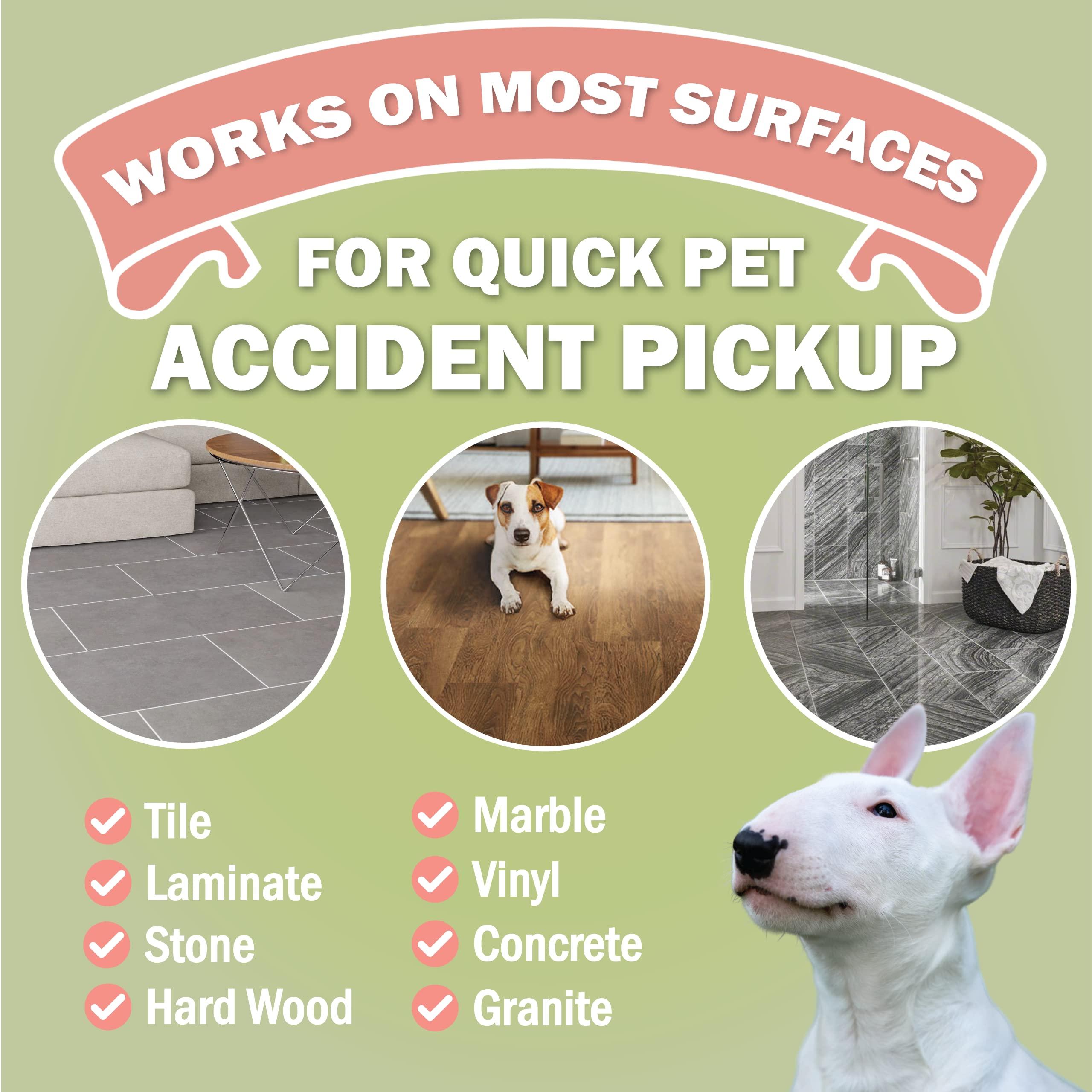 Sprinkle & Sweep Pet Accident Cleanup for all Hard Surface - Non Toxic Quick Pet Mess Cleaner & Odor Remover for Urine, Poop, Vomit, Diarrhea & Potty Training 4 Pack (15oz Each)