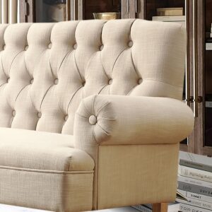 Rosevera Celino Loveseat Sofas for Living Room Loveseat Couch for Living Room Couch in a Box Sofa para Sala Love Seats Furniture Sofa in a Box Long Couches for Living Room Settee,Linen,Beige