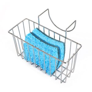 Damita Kitchen Sponge Holder Sink Basket Sink Caddy Brush Dishwashing Liquid Drainer Rack Silver Small (6.7" x 4.5" x 4.5")