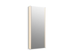 kohler k-81147-sle-da1 maxstow medicine cabinet with led light, mirror door & staggered shelves, rectangular frame, 17" x 40"