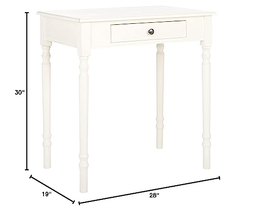 SAFAVIEH Home Collection Arina Distressed White 1-Drawer Computer Table Office Desk