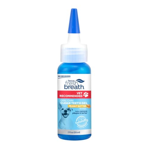 Fresh Breath Certified Wellness Collection Vet Recommended Peanut Butter Oral Care Clean Teeth Gel for Dogs | Removes Plaque & Tartar | Cleans Teeth | Dog Dental Care | No Brushing Required | 2 oz