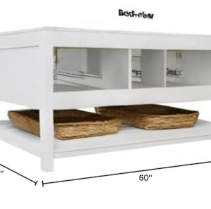 Kitchen Bath Collection Lakeshore 60-inch Double Bathroom Vanity (Engineered Carrara/White): Includes White Cabinet with Engineered Carrara Countertop and White Ceramic Sinks