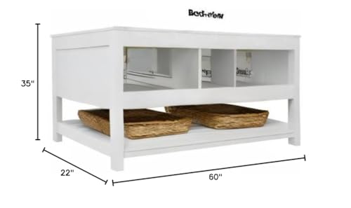 Kitchen Bath Collection Lakeshore 60-inch Double Bathroom Vanity (Engineered Carrara/White): Includes White Cabinet with Engineered Carrara Countertop and White Ceramic Sinks