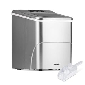 newair 26 lbs. countertop ice maker, portable and lightweight, intuitive control, large or small ice size, easy to clean bpa-free parts, perfect for cocktails, scotch, soda and more