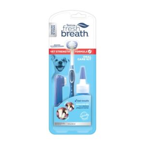 fresh breath certified wellness collection vet strength oral care kit for small & medium dogs - removes plaque & tartar - freshens bad dog breath - teeth cleaning kit