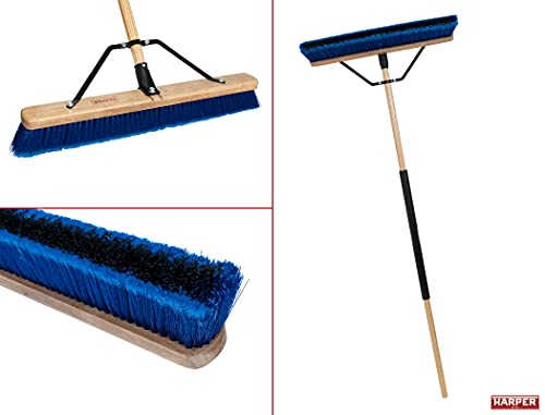 Harper 20201044 24 in. Indoor/Outdoor Dry All-Purpose Push Broom with Dual Bristles, for Dust, Gravel, Debris