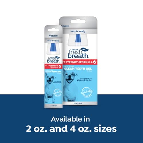 Fresh Breath Certified Wellness Collection Vet Recommended Peanut Butter Oral Care Clean Teeth Gel for Dogs | Removes Plaque & Tartar | Cleans Teeth | Dog Dental Care | No Brushing Required | 2 oz