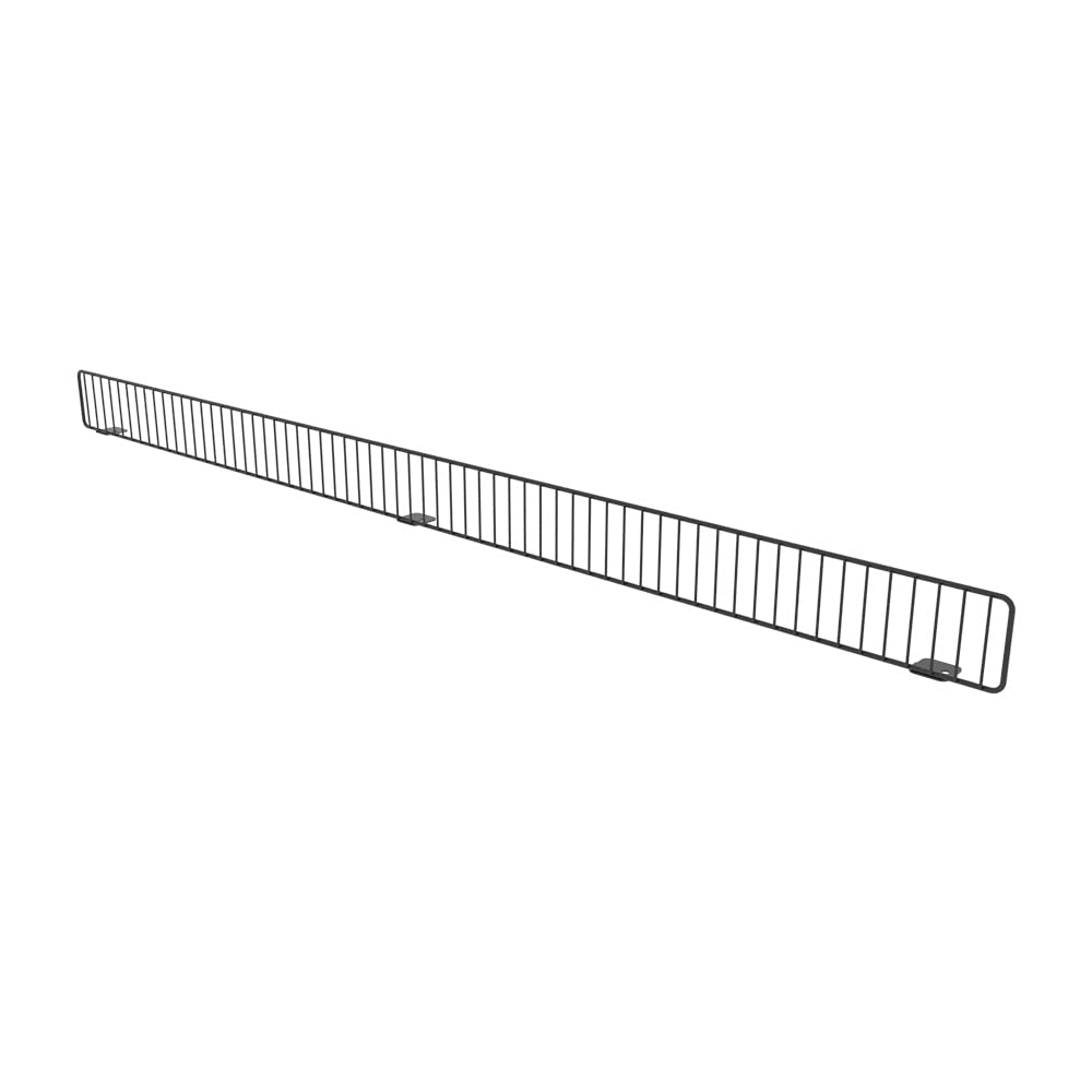 Wire Shelf Divider Front Fence for 48"W Lozier & Madix Gondola Wire Shelving, Black, 3"H