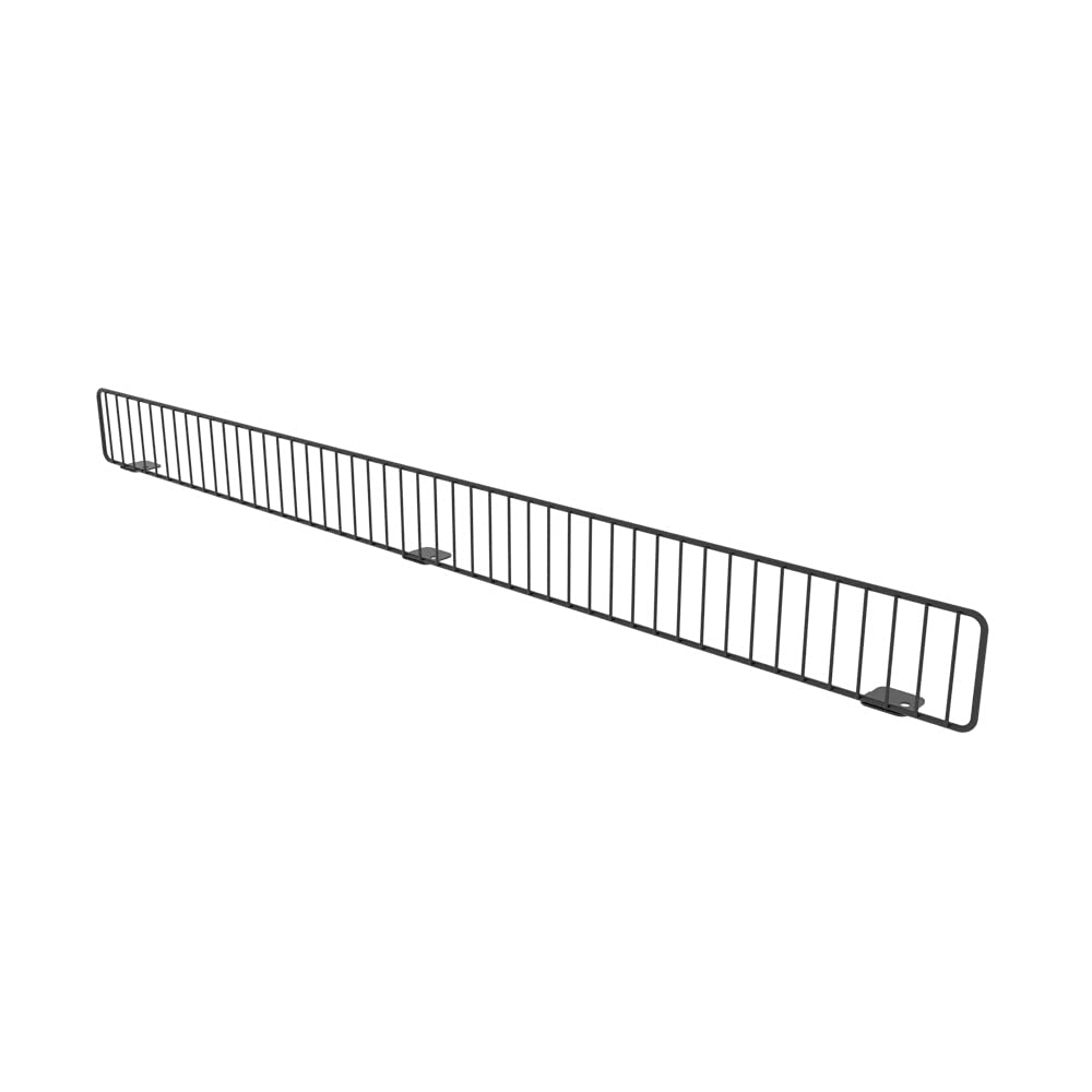 Wire Shelf Front Fence for 36"W Lozier & Madix Gondola Shelves Wire Shelving, Black, 3"H