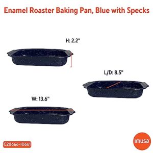 Imusa Traditional Blue Speckled Roaster/Baking Pan 12" x 7.8”