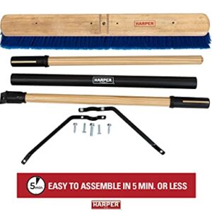 Harper 20201044 24 in. Indoor/Outdoor Dry All-Purpose Push Broom with Dual Bristles, for Dust, Gravel, Debris