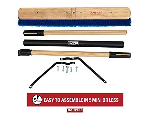 Harper 20201044 24 in. Indoor/Outdoor Dry All-Purpose Push Broom with Dual Bristles, for Dust, Gravel, Debris