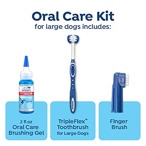 Fresh Breath Certified Wellness Collection Vet Strength Oral Care Kit for Large Dogs - Removes Plaque & Tartar - Freshens Bad Dog Breath - Teeth Cleaning Kit