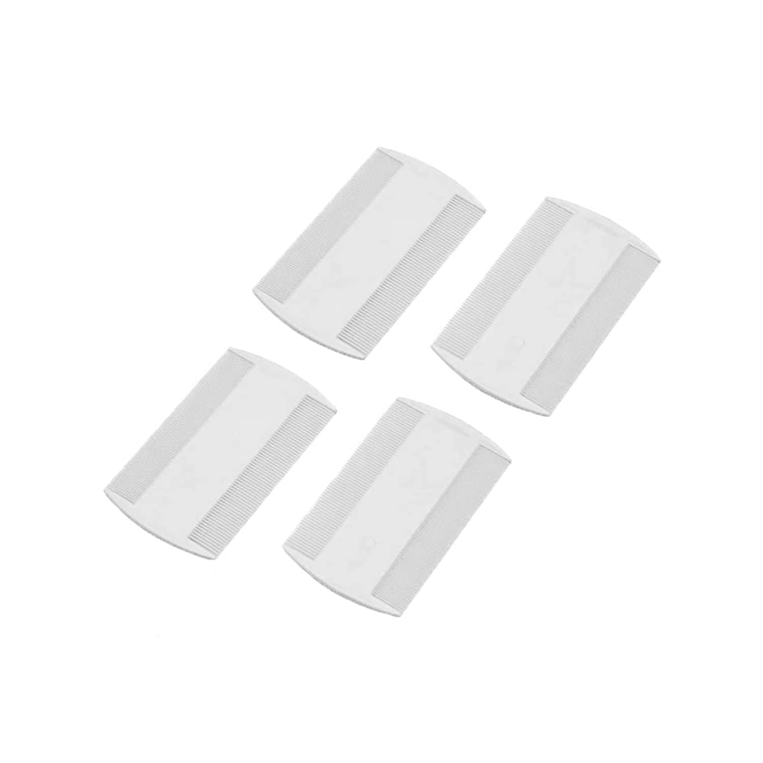 4 Piece White Fine Tooth Nit Combs Double-Sided Detection Removes Head Lice From All Types of Hair Headlice Dog Flea Comb for Pets, Adults and Kids