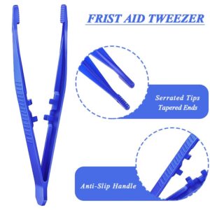 First Aid Tweezers, Plastic Tweezers, Disposable Forceps for Medical, Crafts, Dressing, Gauze, Lab, School, Elementary Science