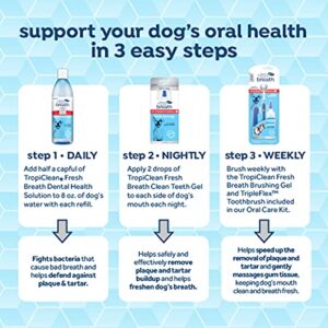 TropiClean Fresh Breath Certified Wellness Collection Dental Health Solution Plus Digestive Support for Dogs | Prevents Plaque & Tartar | VOHC Accepted | Freshens Bad Dog Breath | 16 oz