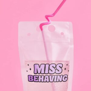 xo, Fetti Bachelorette Party Drink Pouches - 16 count | Bachelorette Party Cups, Bridesmaid Names Decorations, Maid of Dishonor Favors, Miss Behaving