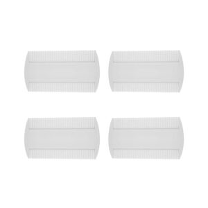 4 Piece White Fine Tooth Nit Combs Double-Sided Detection Removes Head Lice From All Types of Hair Headlice Dog Flea Comb for Pets, Adults and Kids