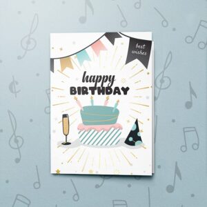 bigdawgs happy birthday card with cake | gift card holder greeting card, first birthday card, cute bday card, foil & varnish finish, card with gift insert 10806