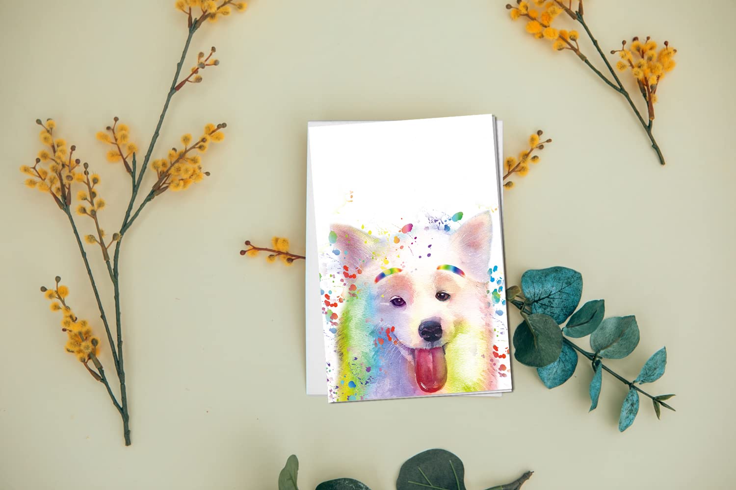 20 Greeting Cards, Rainbow dog Thank You Cards With Envelopes & Stickers-Watercolor Painted Dogs Thank You cards Bulk Note Cards Stationery Box Set For All Occasions Birthday Thank You Wedding.