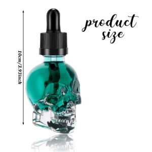 8 Pcs 1oz Skull Glass Dropper Bottles Empty Refillable Bottles Clear Skull Head Glass Bottle Liquid Bottling Dispensing Bottle with Eye Dropper Pipettes for Essential Oil/Beauty Oil Mix Dispenser,30ml