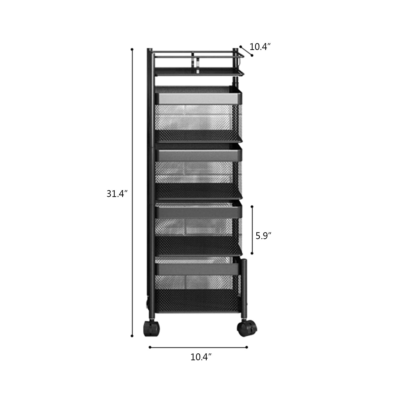 Gdrasuya10 Rotating Kitchen Storage Shelf, Square Rotating Multi-Layer Kitchen Storage Shelf Fruit Vegetable Storage Household Storage Rack for Kitchen Living Room Toilet