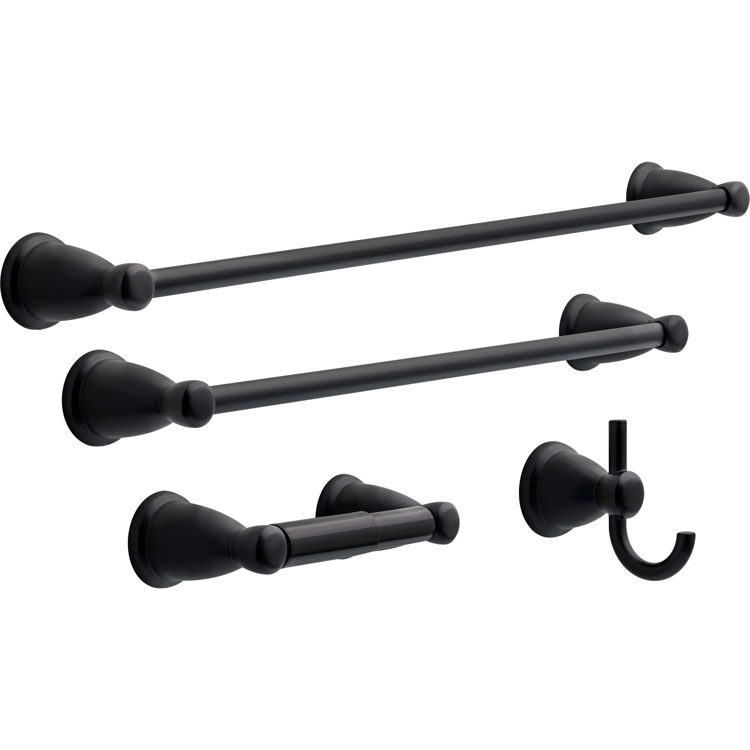 Franklin Brass Kinla (1-Pack) Towel Hooks Matte Black Bathroom Double J-Hooks Wall Mounted for Robes & Towels 2-Prong Hand Towel Hook Holder Kitchen, Bath, Bathroom Accessories KIN35-MB