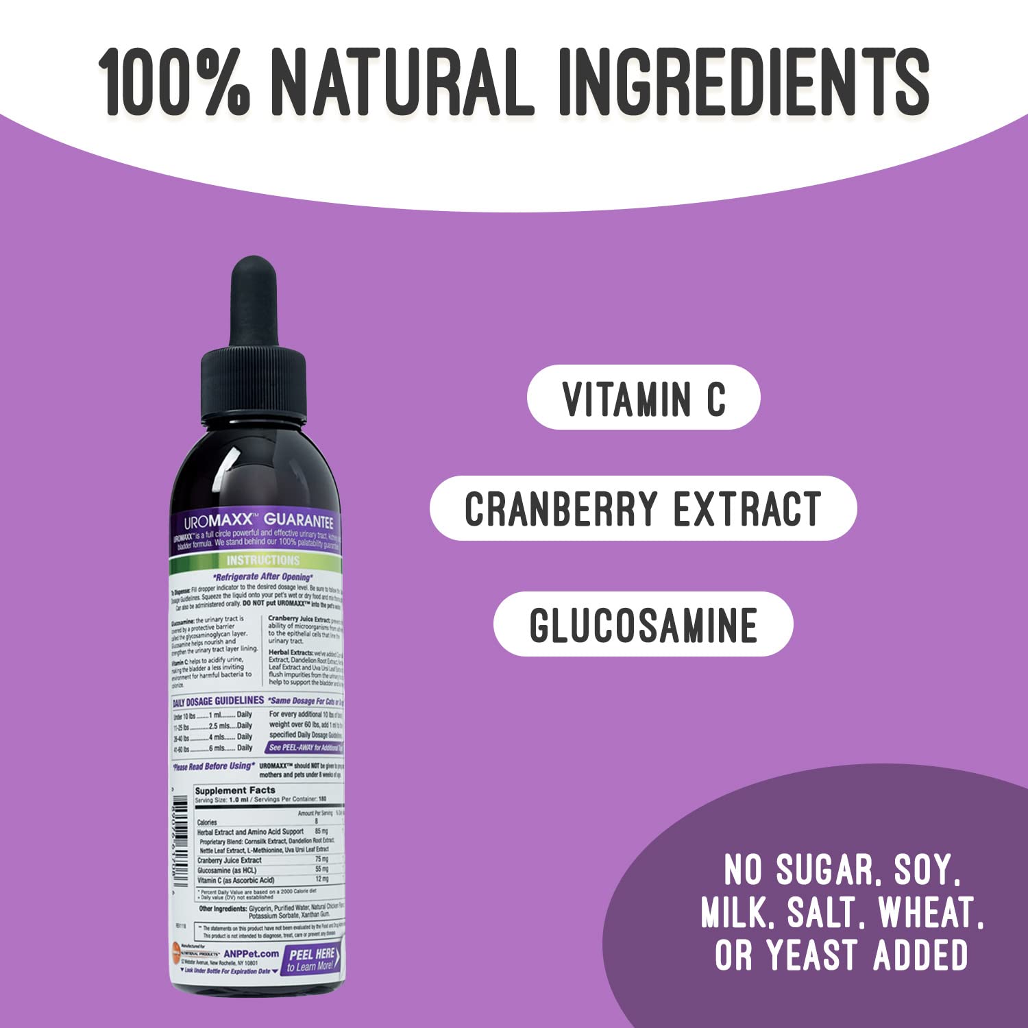 UroMAXX, Cat & Dog Urinary Tract Treatment, Bladder & Kidney Support for Dogs and Cats, Powerful Yet Gentle Pet Care, with Liquid Cranberry & Glucosamine, Chicken Flavor, 6 oz Bottle, 3 Pack