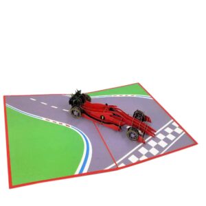 Racing Car 3D pop up greeting card - Formula One, Car Racing, F1, Happy Birthday, Congratulations, Car Lover, Just Because, Friendship, Thank You, Father's Day | Pop Card Express (Racing Car Birthday Card)