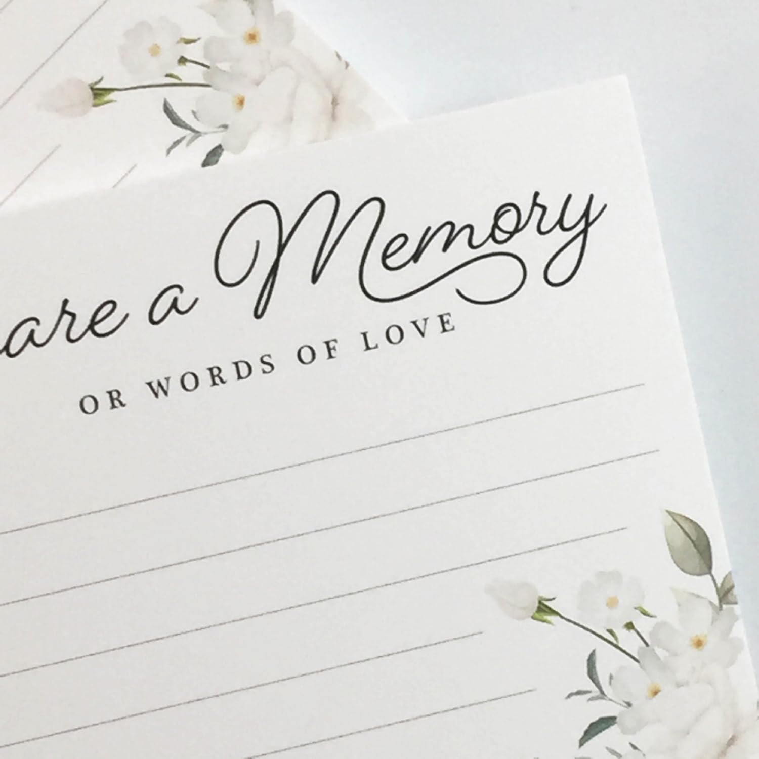 CARDAMONOLY Share a Memory Card for Celebration of Life - Minimalist Well Wishes Card - 6 x 4 - Set of 50 - Weddings, Anniversaries, Memorials, Funerals, Birthdays, Graduation