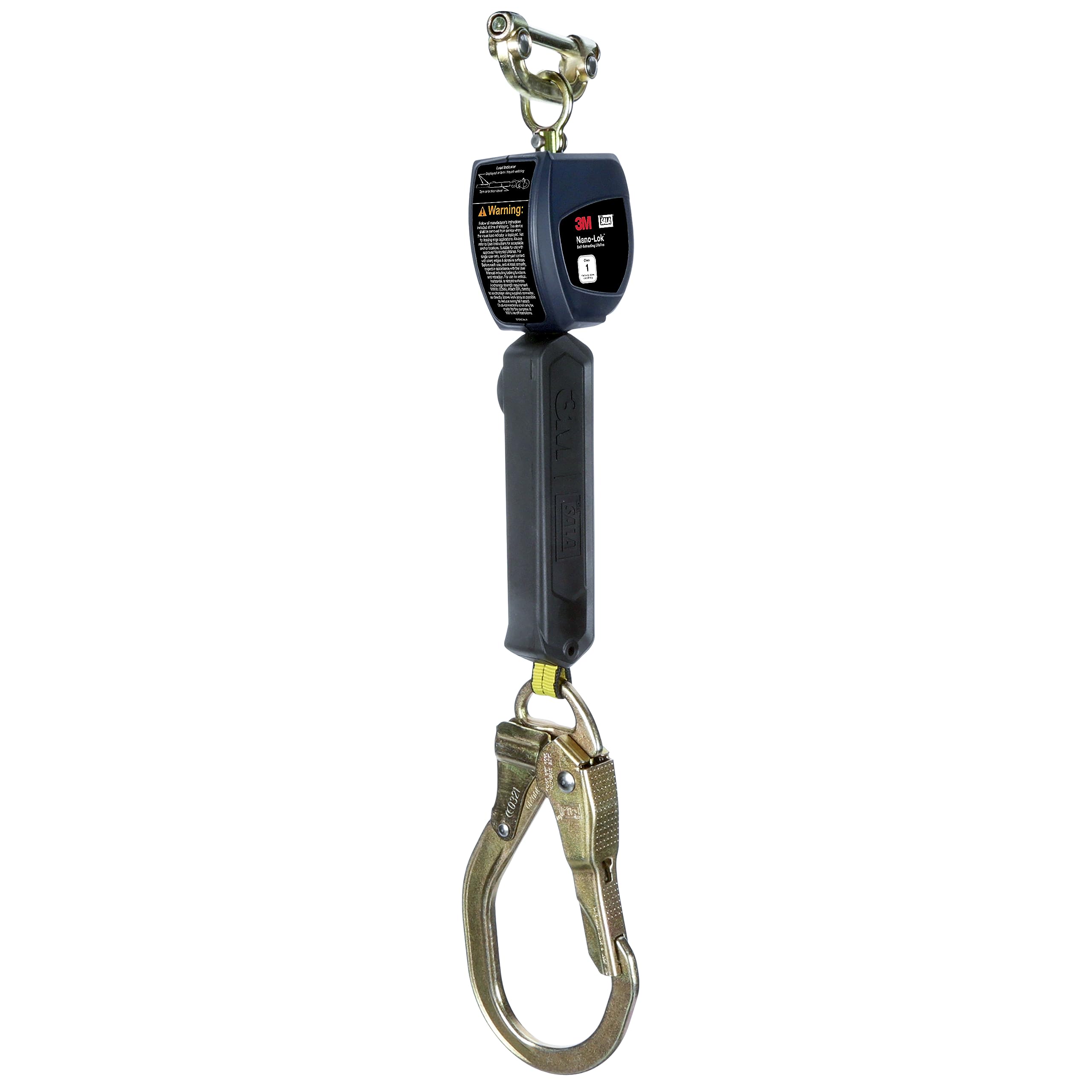 3M™ DBI-SALA® Nano-Lok™ Personal Self Retracting Lifeline, Web Steel Rebar Hook, 3100537, 6 ft., Class 1, ANSI