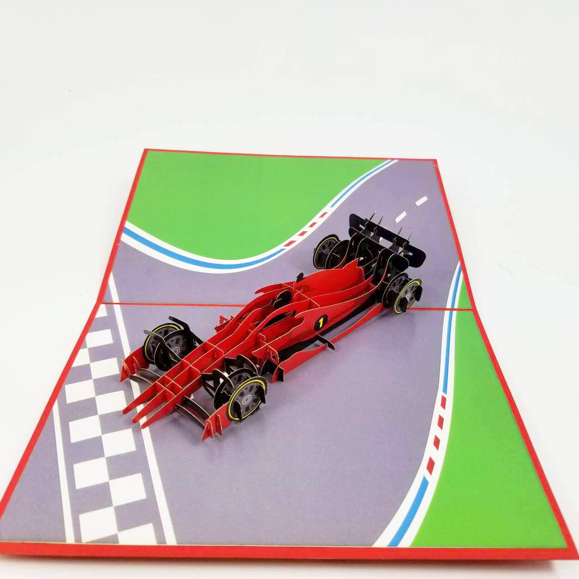 Racing Car 3D pop up greeting card - Formula One, Car Racing, F1, Happy Birthday, Congratulations, Car Lover, Just Because, Friendship, Thank You, Father's Day | Pop Card Express (Racing Car Birthday Card)