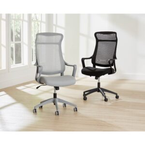 Realspace® Lenzer Mesh High-Back Task Office Chair, Gray, BIFMA Compliant