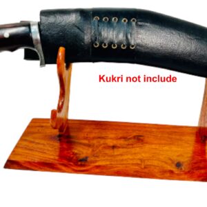 Gurkha Kukri Display Wooden Stand- Two Tier Handmade Wooden Kukri Knife Stand Fit for Size 14-17 Inch Long Kukri included Handel and Blade Real Nepaloden Sword Kukri Knife Display Wooden Stand