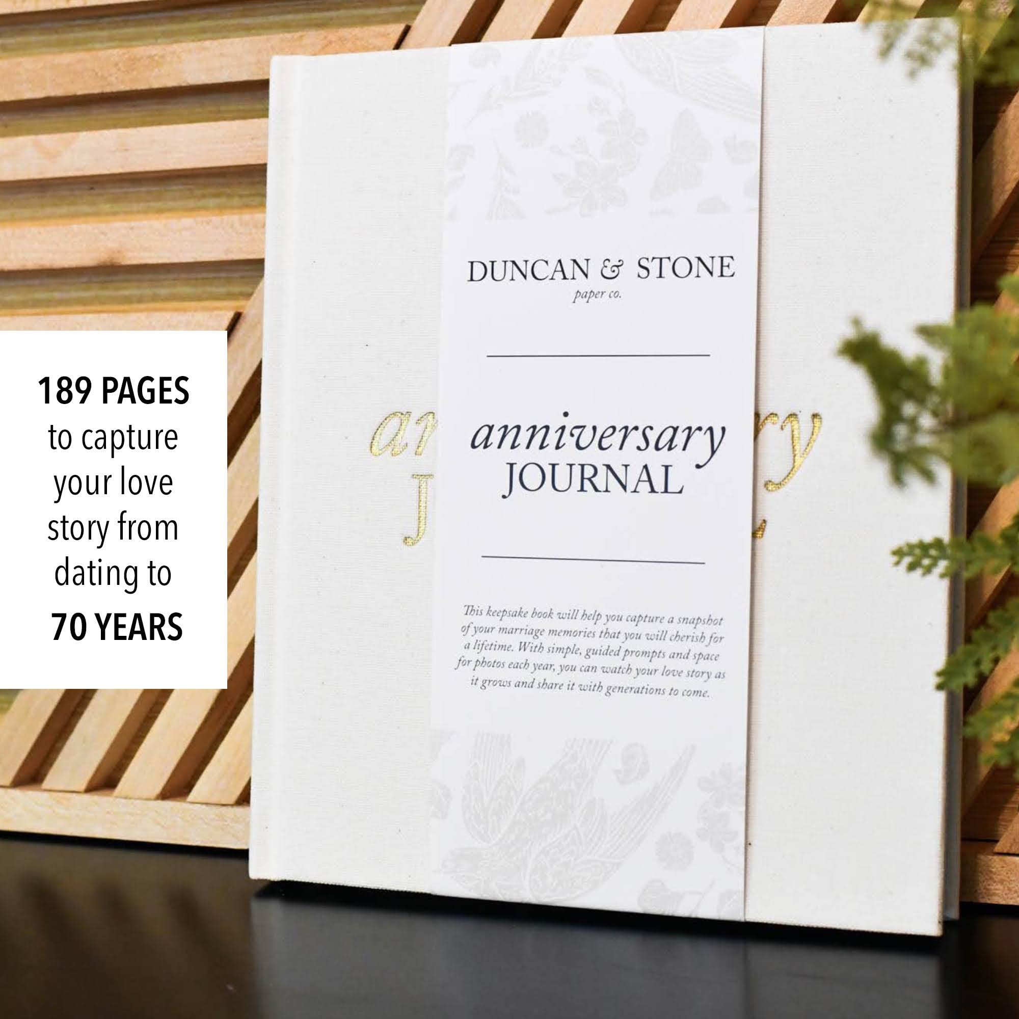 Wedding Anniversary Journal (Ivory, 189 Pages) - Anniversary Book for Couple - Marriage Memory Book & Photo Album - Unique Wedding Gifts for Couple