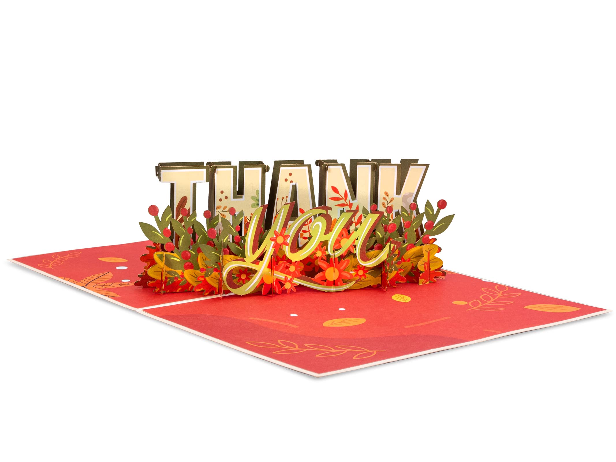 Paper Love 3D Thank You Pop Up Card, For All Occasion, Thanksgiving, Gratitude or Just Because - 5" x 7" Cover - Includes Envelope and Removable Note Tag