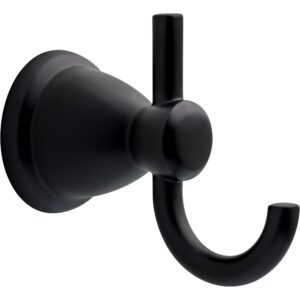 franklin brass kinla (1-pack) towel hooks matte black bathroom double j-hooks wall mounted for robes & towels 2-prong hand towel hook holder kitchen, bath, bathroom accessories kin35-mb