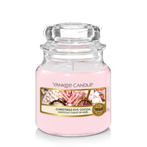 yankee candle scented candle | christmas eve cocoa small jar candle | burn time: up to 30 hours