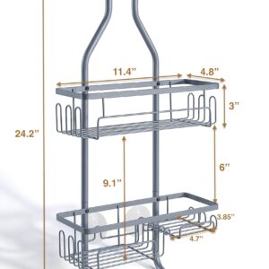 SunnyPoint Sturdy Tubing Structure Bathroom Hanging Shower Head Caddy Organizer (Standard, Grey)