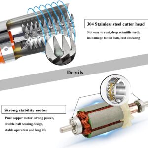 Powerful Electric Fish Scraper Cordless Fish Scaler Cleaner Automatic Fish Scale Remover with a Manual Scaler (2 Batteries)