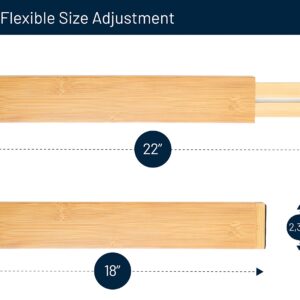 RoyalHouse Large Drawer Organizer (18" - 22") Adjustable Bamboo Drawer Dividers Organizers, Expandable Drawer Separators for your Kitchen, Bedroom, Bathroom, Dresser, Office, and More (4 pieces)