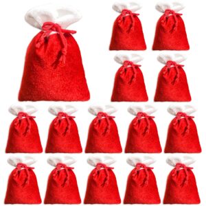 15 pieces christmas velvet drawstring bag red christmas tree ornament drawstring gift bags velvet santa gift wrap bags christmas decorations pouch packaging drawstring bag for christmas decor storage