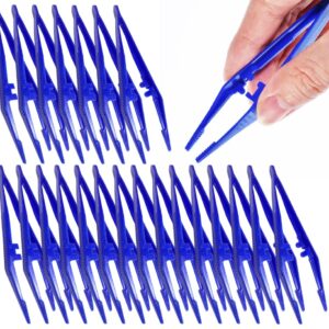 First Aid Tweezers, Plastic Tweezers, Disposable Forceps for Medical, Crafts, Dressing, Gauze, Lab, School, Elementary Science